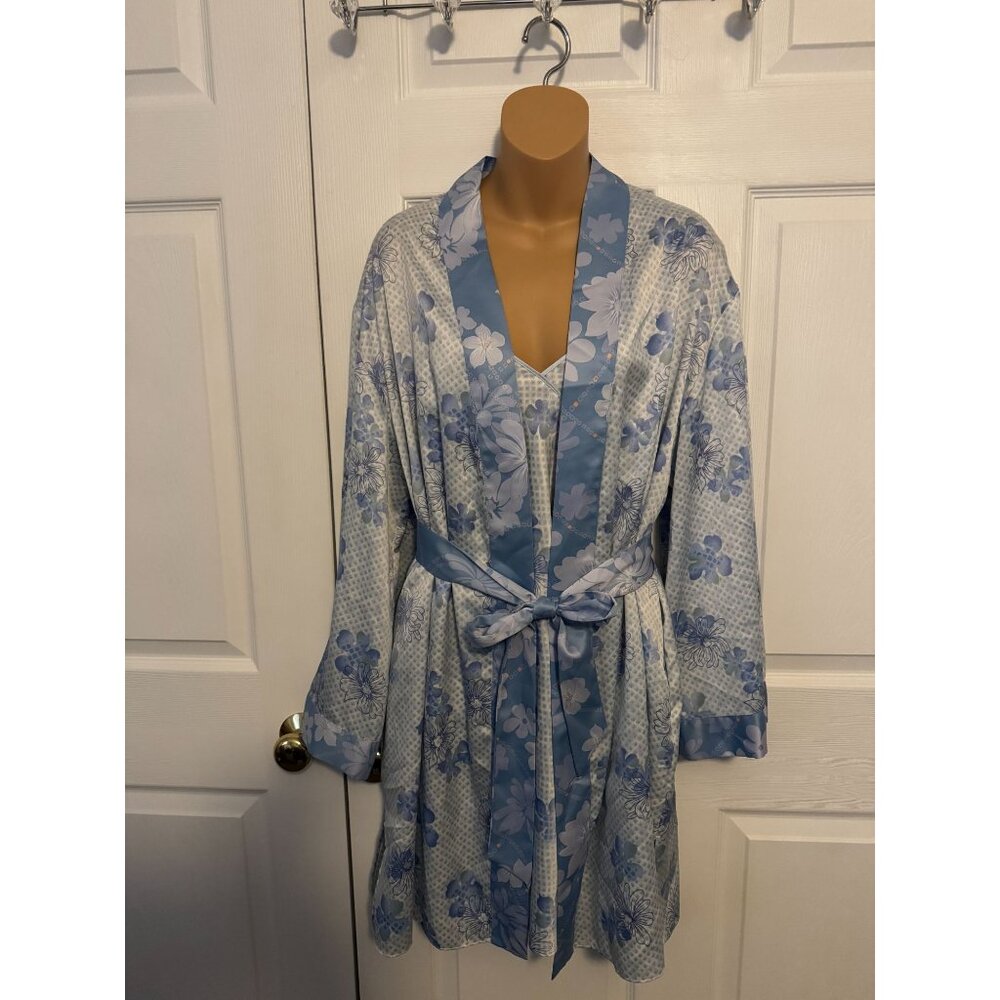 Vintage Valerie Stevens Intimates Lingerie Set Robe and Chemise S